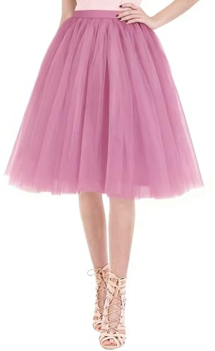 AUYAO Jupe en Courte Tutu Femme, Jupe de Danse de Ballet, Style Rétro Jupon Ballet Danse, Jupe Tutu Colorée en Couches, Jupe Tutu en Maille pour Filles et Femmes, Danse Fête, Cosplay, Anniversaire