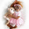Reborn Baby Puppe 50 cm 20 Zoll Realistische Weiches Silikon Vinyl Reborn AFFE Mädchen Lebensecht Reborn AFFE Puppe handgefertigt mit Kuscheltier