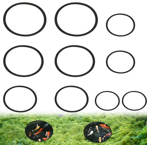 Giantree 10 anillos flotantes para plantas, 5 tamaños, alimento para acuario, estanque, de espuma, para mantener o separar plantas flotantes (negro)