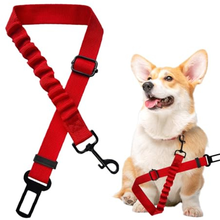 LACHT 1 Ceinture Chien Voiture,Réglable En Ceinture Chien Absorbe Les Chocs Élastique, Laisse Chien Ceinture De Sécurité Pour Animaux,Empêche La Conduite Perturbée, Assure La Sécurité De La Voiture
