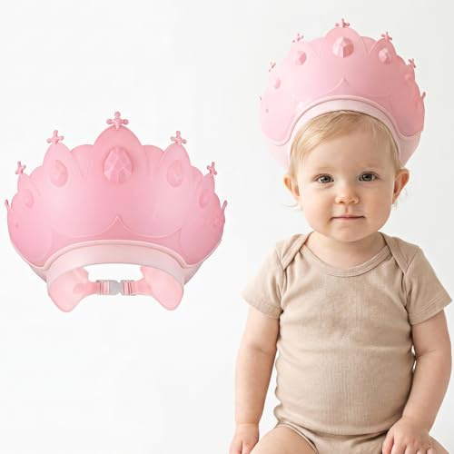 QFGasre Baby Shower Cap, Waterproof Adjustable Baby Bath Head Cap Soft Bath Visor Washing Hair Shower Bathing Protection for Kids Toddler Children Eye and Ear Protection