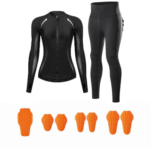 Conjunto de chaqueta y pantalones de moto para mujer, malla transpirable