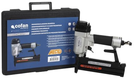 Clavadora Grapadora neumática para Clavos | Cofan 09002010 | Clavos T/50 + GRAPA 90/38