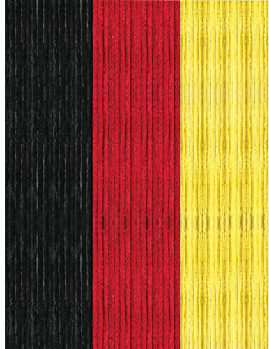 Arsvita Flauschvorhang 160x185 cm in Unistreifen schwarz - rot - gelb, Perfekter Insekten- und Sichtschutz für Ihre Balkon- und Terrassentür, viele Farben