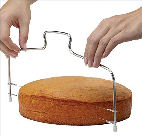 Tagliatorta doppio filo acciaio taglierina affettatrice strati fette orizzontali dolci torte focacce utensile cucina 31 cm accessorio utile pasticceria casa