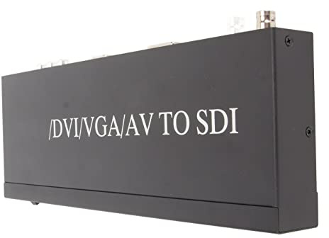 SDI Adapter Converter, Aluminiumlegering Multi Video Format Till SDI Converter HD Multimedia Interface DVI VGA AV Simultan?verf?ring f?r Dator (EU-kontakt)
