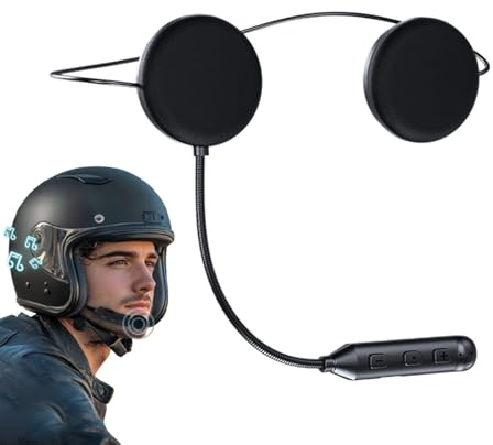 Inbyggda hörlurar, hörlurar för motorcykelhjälmar, trådlösa hörlurar med intercom intelligent musikkontroll och 12 mm ultratunna samtal för män kvinnor vuxna motorcykelutrustning