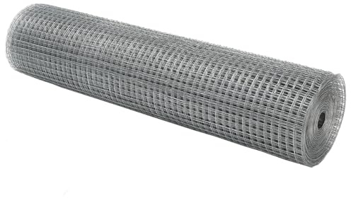 Brokky 42004989 Recinzione in Filo Saldato 0.6x100 m Acciaio Zincato Rete Metallica per Recinzioni Zincata Elettrosaldata Rigida - Ideale per Recinzioni da Giardino,Aree Verdi e Spazi Esterni