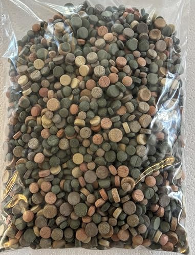 MaxiMix Mélange de comprimés – 13 variétés de comprimés alimentaires pour poissons d'ornement et silures | Spiruline, ail et nourriture naturelle | Comprimés de nourriture coulants, ne trouble pas