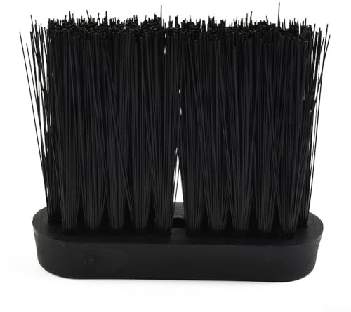 Escoba de repuesto para herramienta de chimenea con mango de plástico y repuesto de cabezal de cepillo de hogar, diseñada para eliminar hollín y cenizas (S)