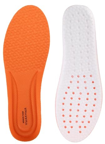 Memory Foam Arch Support Insoles, Cushioned Shock Absorbing Sports & Work Shoe Inserts YWAXYWA (Orange, EU[44-44.5]~UK[10~10.5])