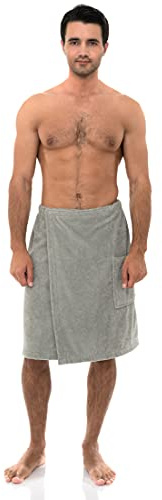 TowelSelections Toalla de ducha ajustable de algodón para hombre, toalla de baño, sauna, gimnasio, toallas para hombres, tamaño pequeño y mediano, bloque belga