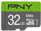 PNY Elite Memoria Flash 32 GB MicroSDHC Clase 10 - Tarjeta de Memoria (32 GB, MicroSDHC, Clase 10, Class 1 (U1), Verde, Gris)