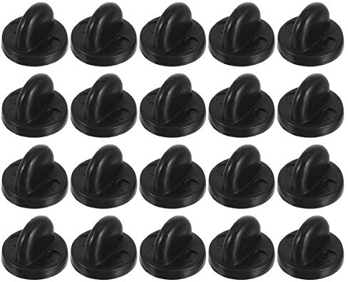 200 Stücke Anstecker Verschluss Gummi Pin Rücken Schmetterling Kupplung Krawatte Reißzwecken Brosche Lünette Rohlinge Basis Anstecknadel für Basteln DIY Schmuckherstellung