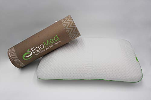 EgoMed Cuscino Nuvola Ortopedico - cuscino da letto in memory foam, per chi dorme in posizione laterale, a pancia in giù o supino.