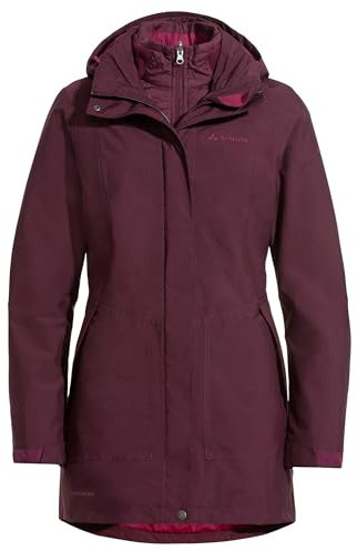 Vaude Idris III 3-in-1 Parka Damen – Damen-Winterjacke wasserdicht, winddicht & atmungsaktiv mit Eco-Finish, Damen-Doppeljacke mit wärmender Hybrid-Innenjacke – in Pink, Größe: 36