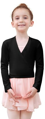 Tancefair Cache-Coeur de Danse Coton Veste de Ballet Manches Longues Manteau Hauts de Danse pour Enfants Filles Femmes