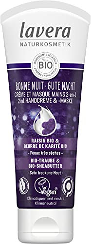 lavera Buona Notte Crema e Maschera Mani 2 in 1 - Cosmetici naturali - vegano - certificato - uva biologica & burro di karité biologico - 75 ml