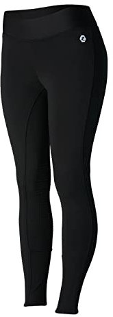 HORZE Damen Thermo Reitleggings Active, Winter Reithose mit Silikon Kniebesatz, Schwarz, 40