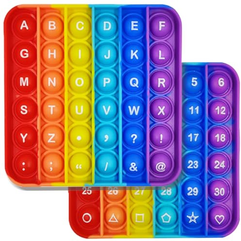 AK-SHIP 2 in 1 Fidget Toys, ABC Learning and Educational Toys, Poppers Fidget Toys,AK-SHIP Stress Relief, Autism Sensory Toys [26 Letters on One Side | Numbers 1-30 on The Other Side] (1 Pack)