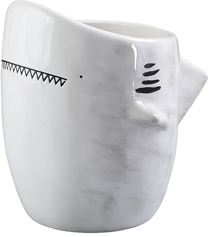 Huilairen 3D Shark Ceramic Coffee Mug | Cute Handmade Milk Tea Cup 14OZ | shark themed gifts,funny valentines gift for shark-fans