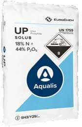 Urea Fosfato UP 18-44-00 hidrosoluble cristalino 25kg. Abono fertilizante ácido con nitrógeno y fósforo