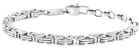 Breil, Collezione Wheel, Bracciale Uomo, Accessorio Uomo Cool e Originale, in Acciaio, con Maglie Decorate con Piccole Scanalature, Pratica Chiusura, Lunghezza Regolabile 17-22 cm, Color Silver