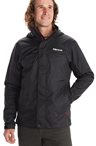 Marmot Herren PreCip Eco Jacket, Wasserdichte Regenjacke, winddichter Regenmantel, atmungsaktiv, faltbarer Hardshell Windbreaker, ideal zum Fahrradfahren & Wandern, Black, XL