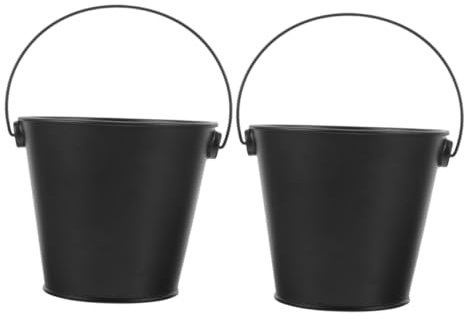 YARNOW Lot de 2 bacs à charbon de bois pour foyer, barbecue, bac d'égouttement, seau à glace, bac d'égouttement, seau à graisse, seau à boissons, barbecue extérieur