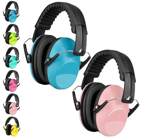 Kids Ear Defenders 2 Pack, Noise Cancelling Headphones for 3-16 Year