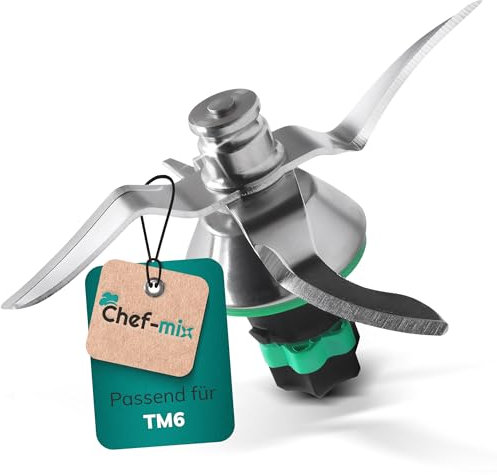 Chef-Mix TM6 Ersatzmesser Mixmesser aus Edelstahl mit Dichtring Ersatz für Vоrwerk Thermоmix Messer TM6 TM7 - Küchenmaschine TM6 TM7 Zubehör Vоrwerk TM 6 & Thermоmix Ersatzteile TM6 TM7