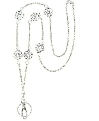 Collier avec lanière pour clés et porte-carte d'identité - Chaîne en métal - Porte-lunettes - Collier pour enseignantes