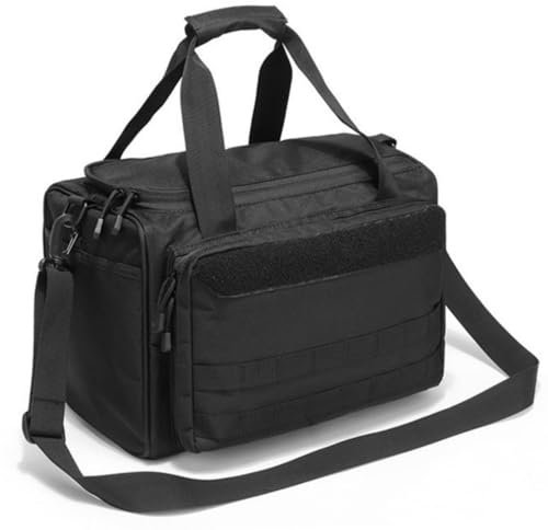 Peminkoo Taktische Schießstandtasche Molle System Schießtraining Waffentasche Camping Jagd Zubehör Werkzeug Schultertasche (Black)