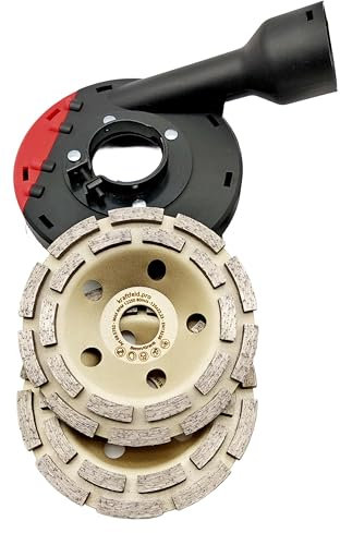 Capot d'aspiration Ø 125 mm pour meuleuse d'angle de 125 mm Flex - Meuleuse à béton (capot d'aspiration + 2 disques de ponçage)