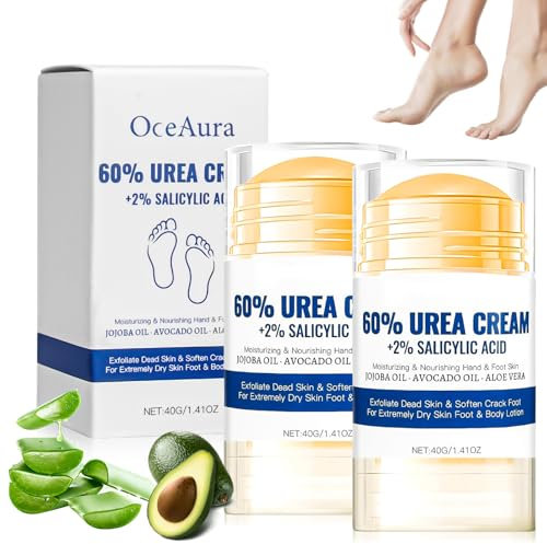 2 Stück Hydrating and Anti-Cracking Foot Cream, Feuchtigkeitsspendende und Anti-Riss Fußcreme, Urea Creme Fußpflegecreme Lindert Extreme Trockenheit und Rissbildung der Füße