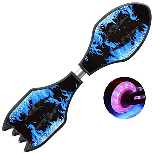 XIUWOUG Street Surfing Waveboard | Double Wheel Scooter Caster Board Mit LED-Blitzrad | Bis 200 Kg | Anti-Rutsch-Schlangenbrett Geeignet Für Kinder Und Jugendliche Anfänger Skateboard,32,83CM*23CM*9CM