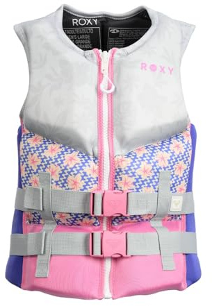 ROXY Women's Life Vest, USCG and Transport Canada Approved PFD, Evoprene CGA Life Jacket for Jet Skiing Wakeboarding Rafting Sailing Surfing Boating Water Sports (Small)
