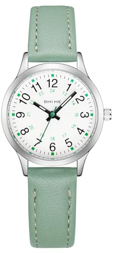 CIVO Montre Enfant Fille Analogique: Cadran Facile à Lire Aiguille Chiffre | Montre Apprentissage Bracelet Cuir Étanche Légère et Respirante pour Ado - Cadeau Fille Garcon 6-14 Ans Anniversaire