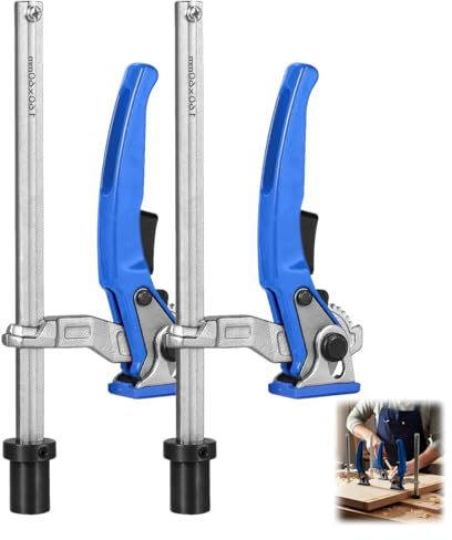 ZUGJOZD 2 abrazaderas de palanca de acero entero, para abrazadera de una mano Bessey, soporte de 20 mm, rango de sujeción de 160 mm, compatible con mesa de soldadura multifuncional y CNC