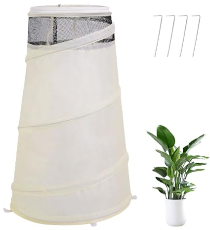 Protection hivernale pour plantes en pot, protection hivernale pour plantes en pot, protection contre le gel, indéchirable, protection des plantes d'hiver, avec fermeture éclair et piquet de terre