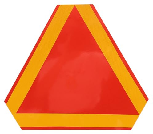 Yardwe Triángulo Reflectante Señal de Seguridad Naranja de Advertencia de Papel para Vehículos de Baja Velocidad y Maquinaria Agrícola para Remolques y Carros de Golf
