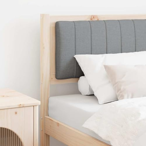 LoogCape Vadderat huvudgavel brun 75 cm massiv furu, stoppningsöverdrag, tyg, väggkudde, sovrumstillbehör, stöd ryggstöd sänghuvud dekoration