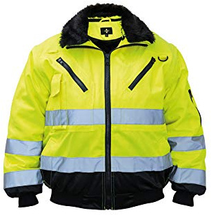 Korntex Giacca da pilota Hi-Vis Giacca da Lavoro Impermeabile Antivento Giallo - S