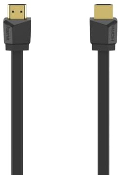 Hama HDMI-Kabel 4 K, flach, 10 Jahre Garantie (High Speed HDMI-Kabel mit Ethernet, 4 K HDMI-Kabel, 1,5 m, Stecker auf Stecker, Ethernet-Kabel, HEC, Audio, 18 Gbit/s, Auflösung 4096 x 2160, geschirmt,