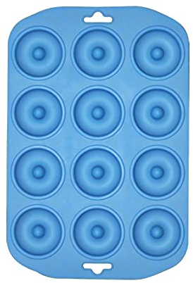 Silikon Donuts Backform, 12 Hohlraum Silikon Backform Mini Donutform zum Backen Dounats, Kuchen, Bagels, Keks, Muffins, Cupcakes