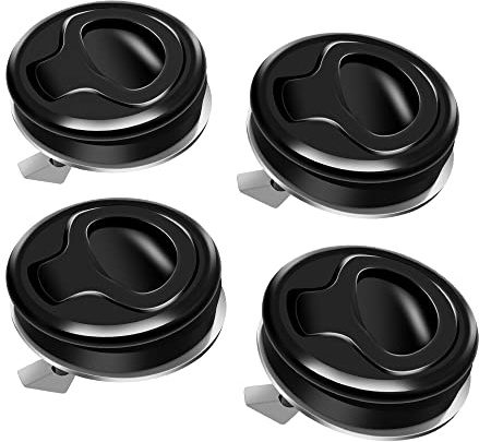 WJSKDQ Lot de 4 loquets de traction encastrés avec poignée de 3,8 cm pour bateau, terrasse, porte, casier, matériel d'armoire, loquet de trappe marine, noir