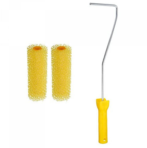 sourcing map 3Pcs Paint Roller Kit, 2Pcs 4 Sponge Large Texture Pattern Roller Covers and 16 Paint Roller Frame, for Wall Trim