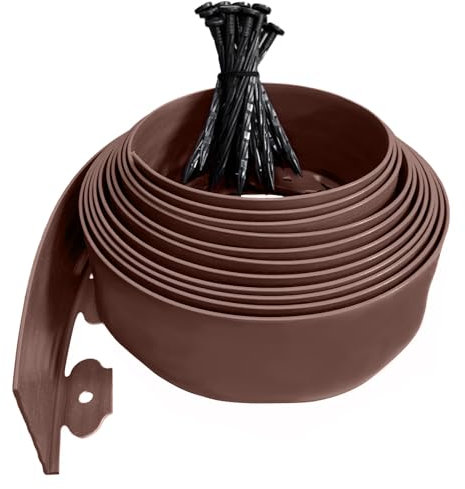 Bordo flessibile da giardino, 10 m, 10 cm di altezza, bordo per prato per giardini e prati, bordo in plastica con 30 pali per bordi di aiuole, divisori paesaggistici, marciapiedi, resistente alle