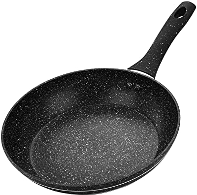 Royalford Smart Fry Pan with Durable Granite Coating, Forged Aluminium Non-Stick Frying Induction Hob Egg Omelet Pan | Saute Pan with 5-Layer Construction & Cool Touch Handle, 26 Cm, Black