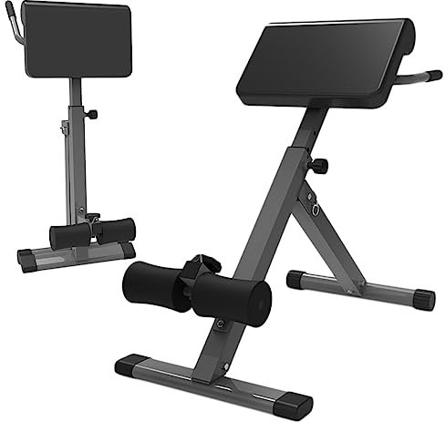 Ryggtränare romersk hyperextension-stol för hemmagym, hopfällbar romersk stol, träningsutrustning för nedre ryggen/magmuskler/skinkmuskler/45 graders höftförlängning (Colo